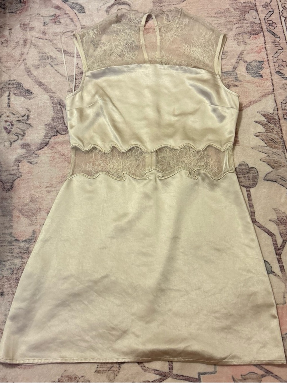 Lush Cream Satin & Lace dress